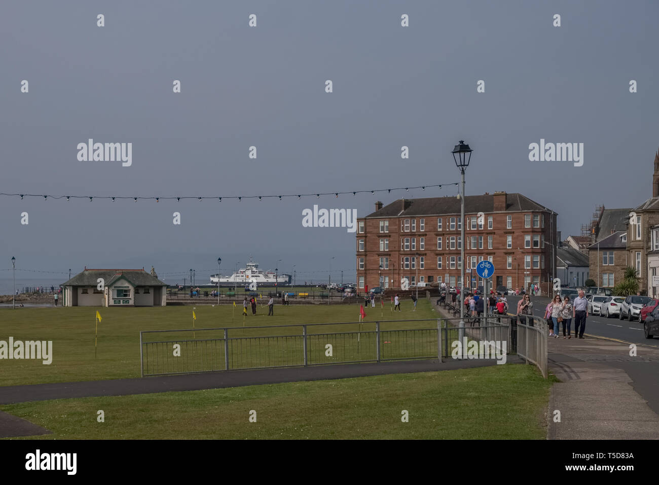 Largs, Scotland, UK April 20, 2019 Mackerston Putting Green and the