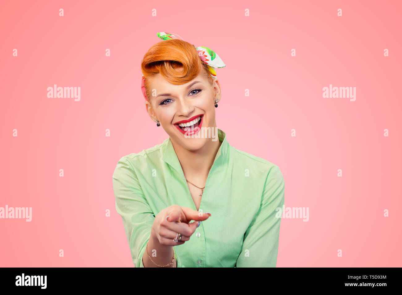Look At You Beautiful Young Businesswoman Smiling Pinup Retro