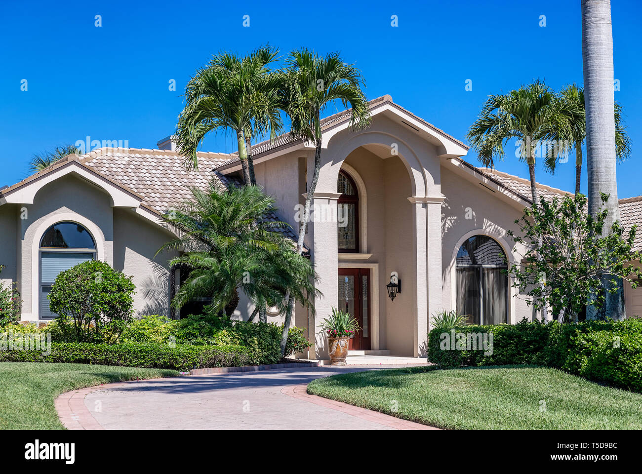 Typical home in one of the many  gated communities within the Naples area, Florida, USA. Stock Photo
