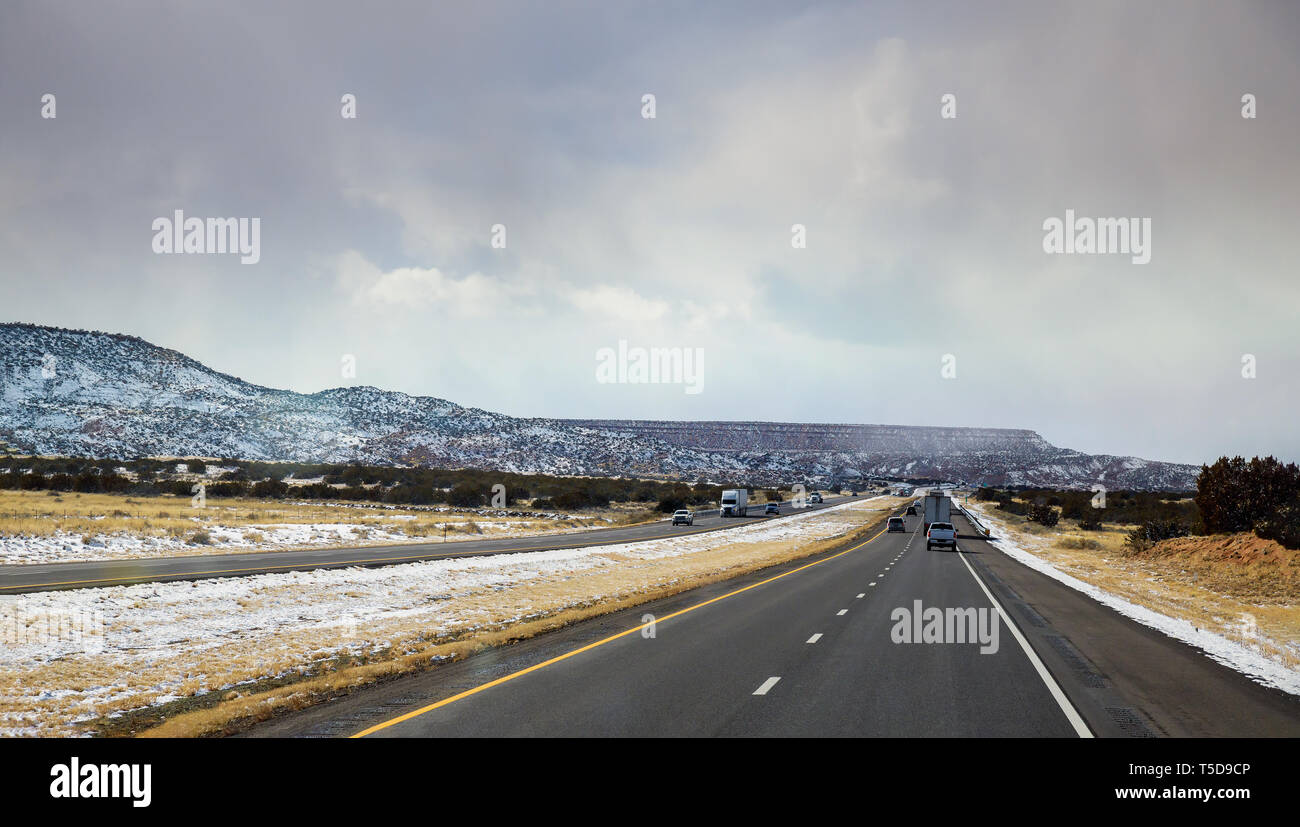 Winter Snow covers the winter landscape desert of Tucson, Arizona Stock ...