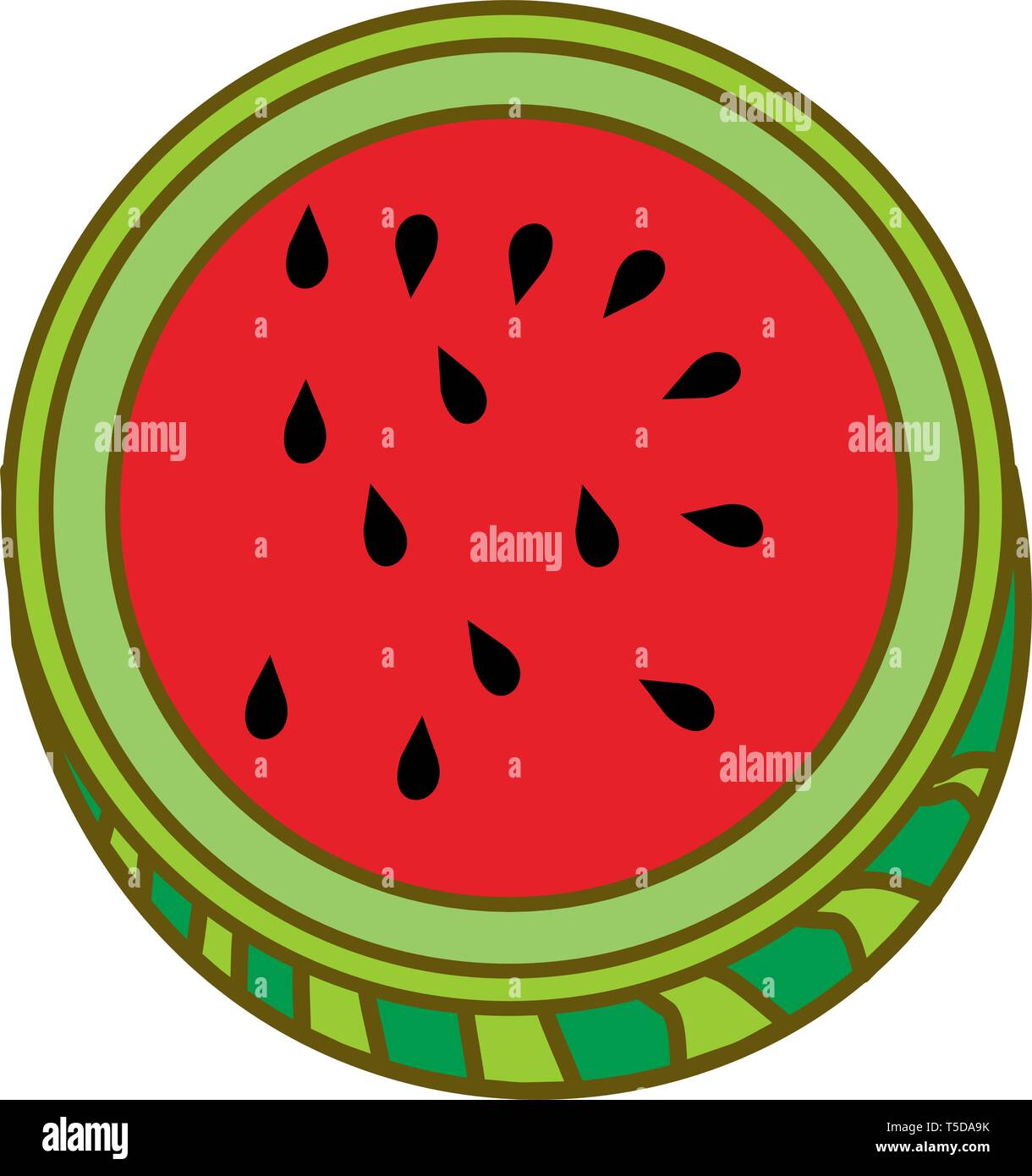 Watermelon Fruit Template Vector Flat Stock Vector
