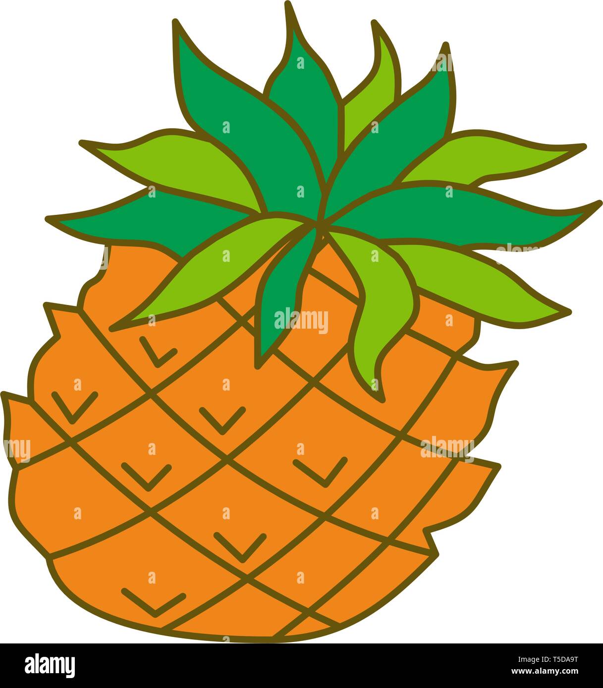 Pineapple Fruit Template Vector Flat Stock Vector