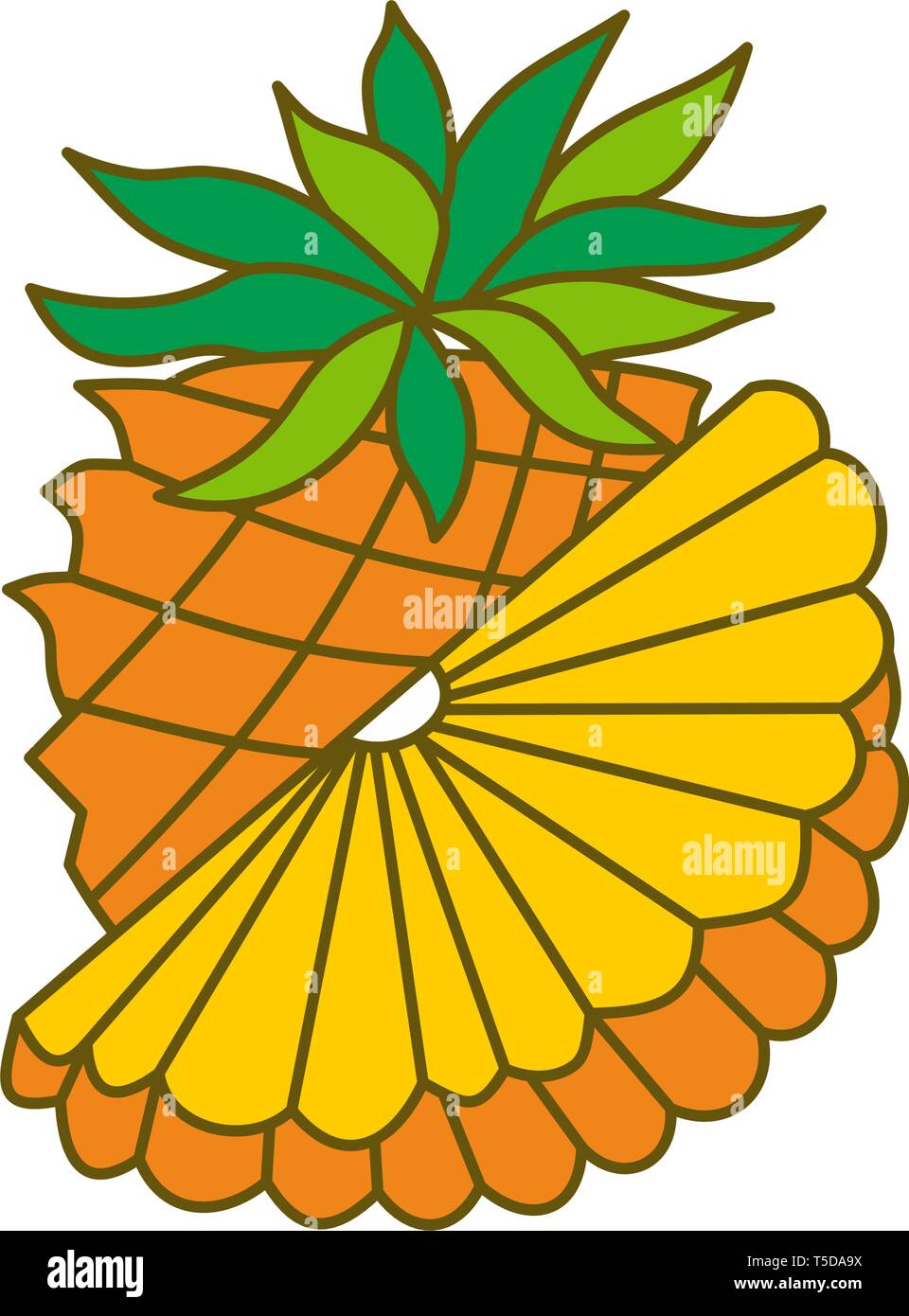Pineapple Fruit Template Vector Flat Stock Vector