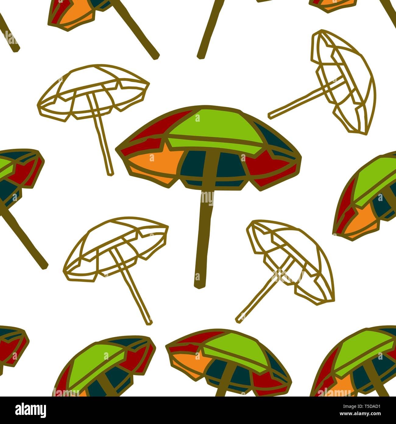 Umbrella Beach Pattern Seamless Design Template Vector Stock Vector