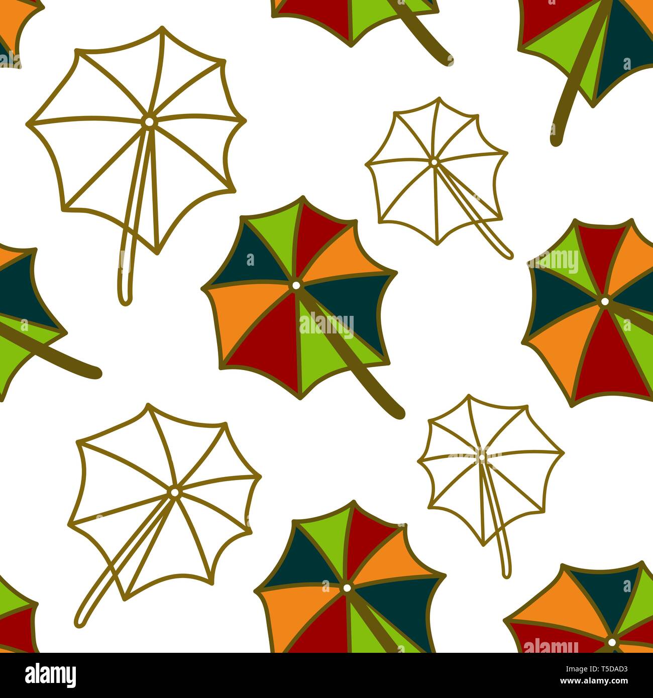 Umbrella Beach Pattern Seamless Design Template Vector Stock Vector