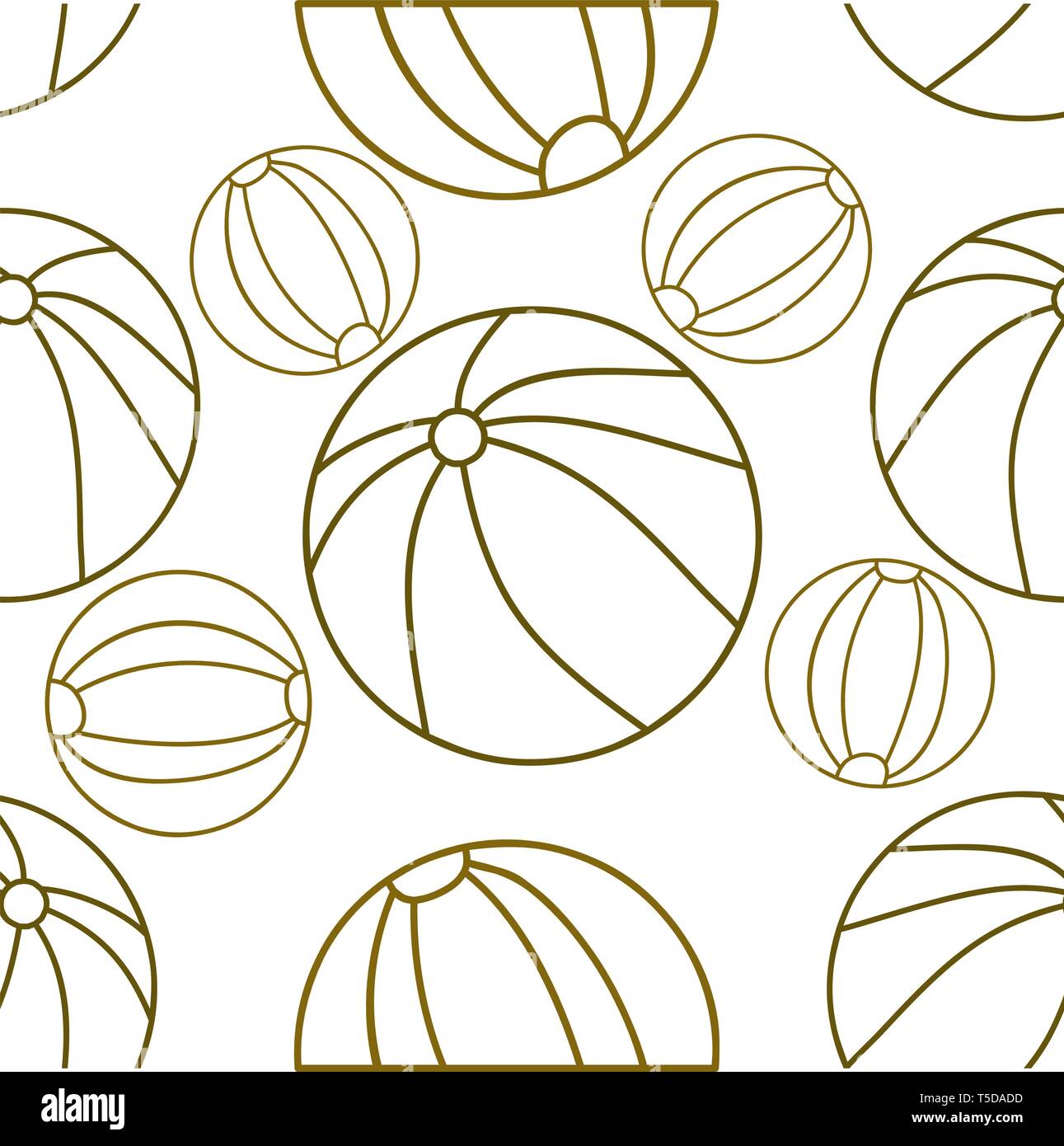 Ball Beach Pattern Seamless Design Template Vector Stock Vector Image