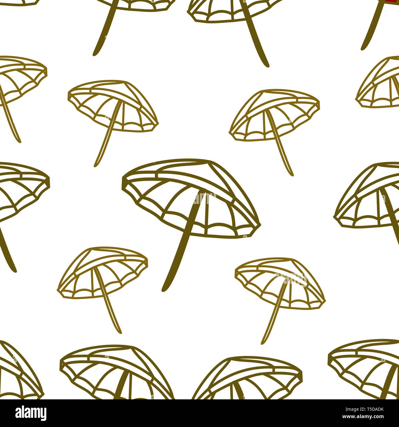 Umbrella Beach Pattern Seamless Design Template Vector Stock Vector