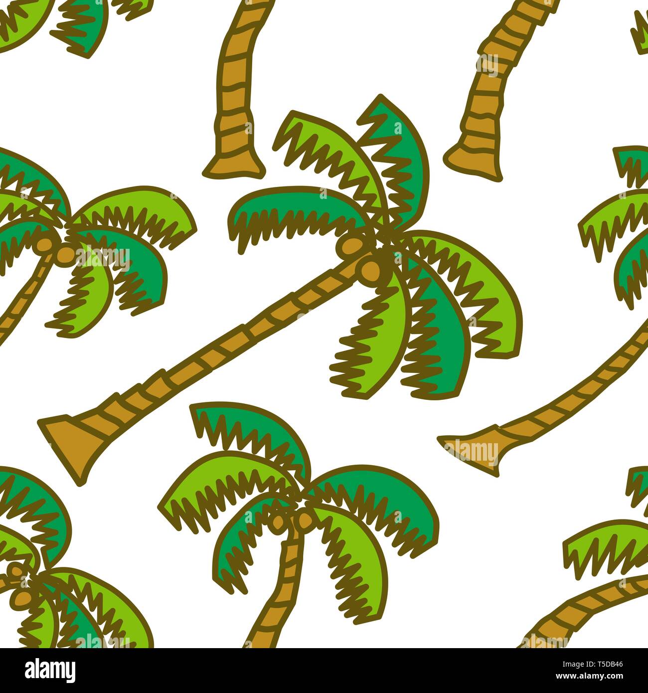 Coconut Pattern Seamless Vector Template Stock Vector