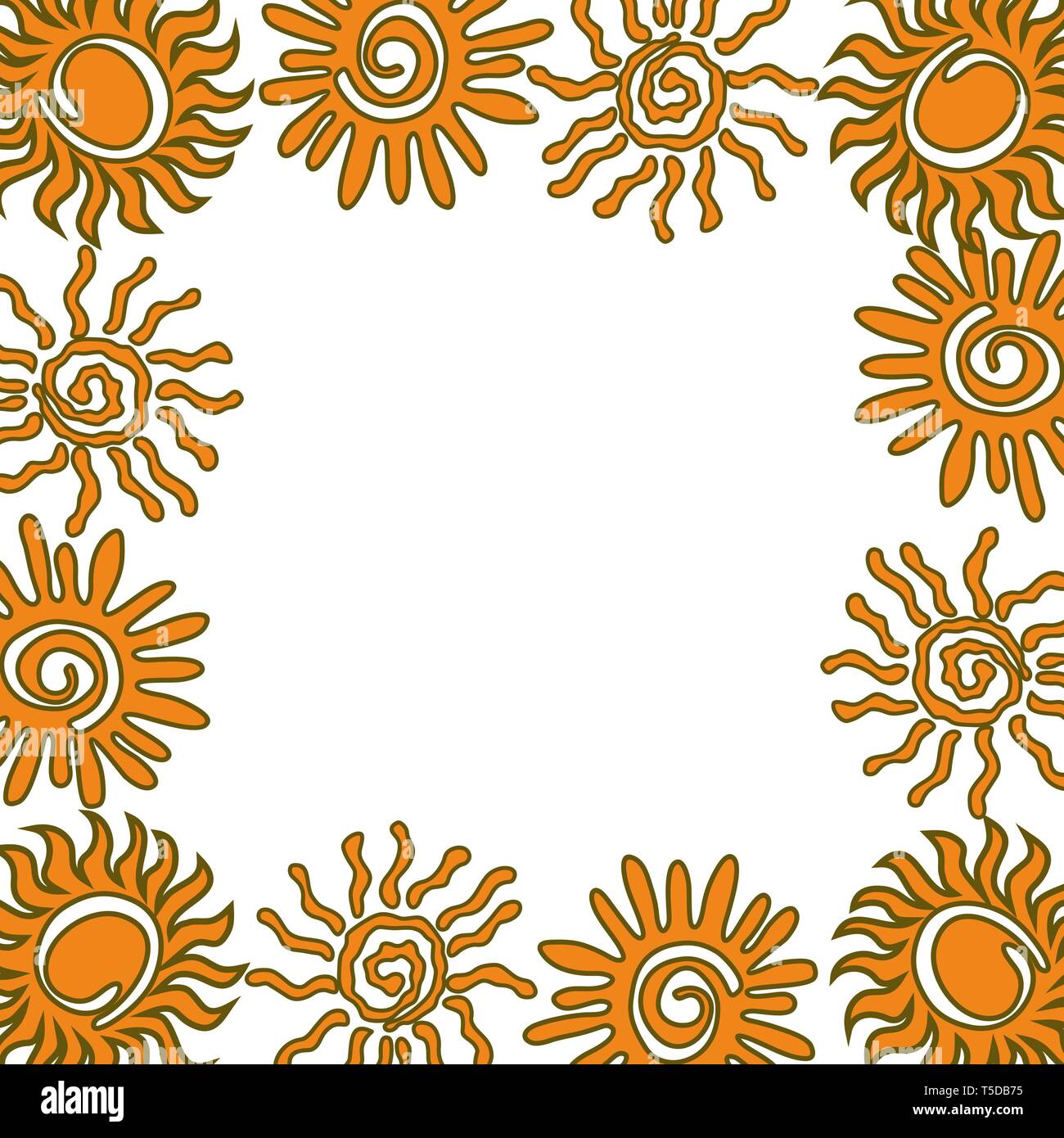 Sun Frame Empty Template Vector Stock Vector Image & Art - Alamy