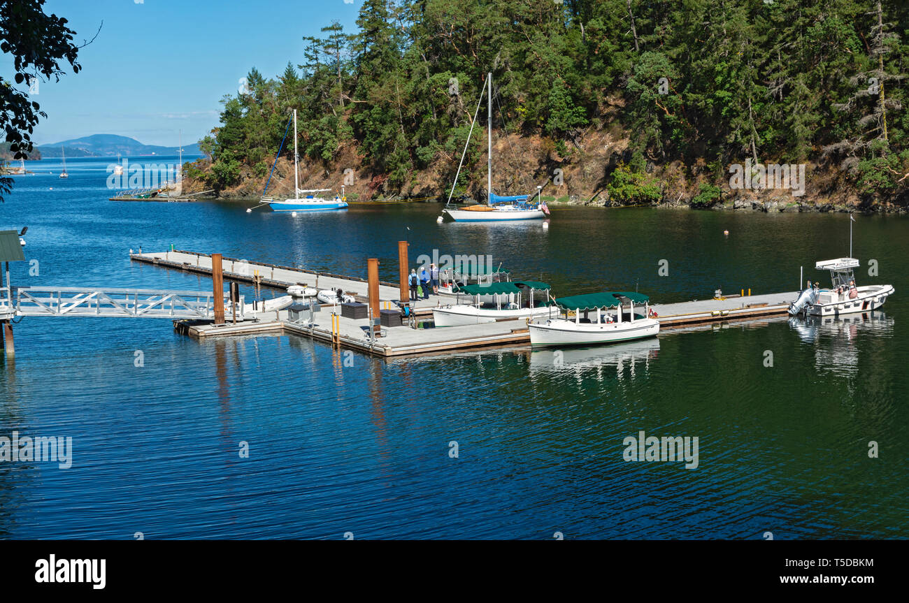 Canada Brentwood Bay Butchart Gardens Tour Boats Stock Photo