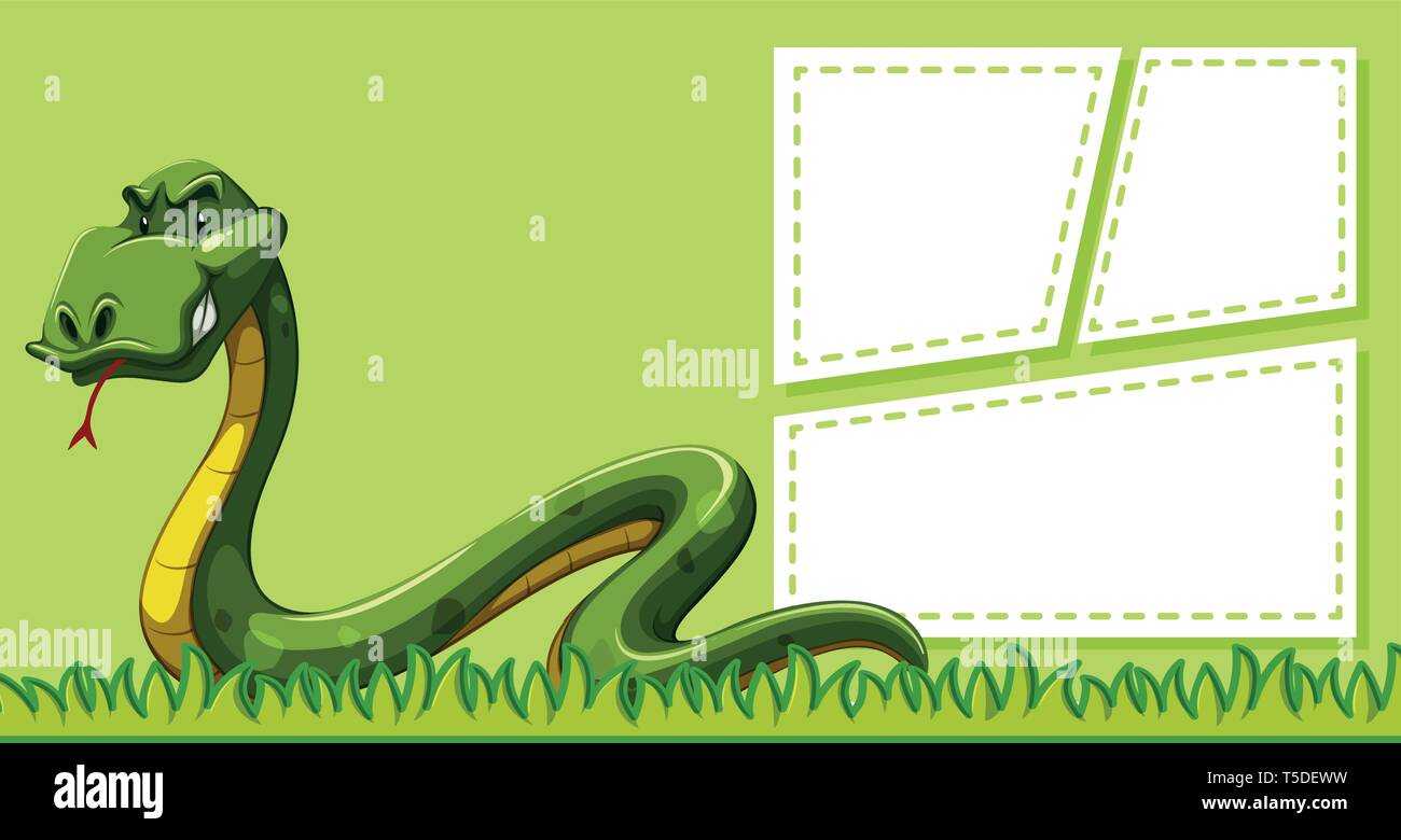 Snake on note template illustration Stock Vector Image & Art - Alamy