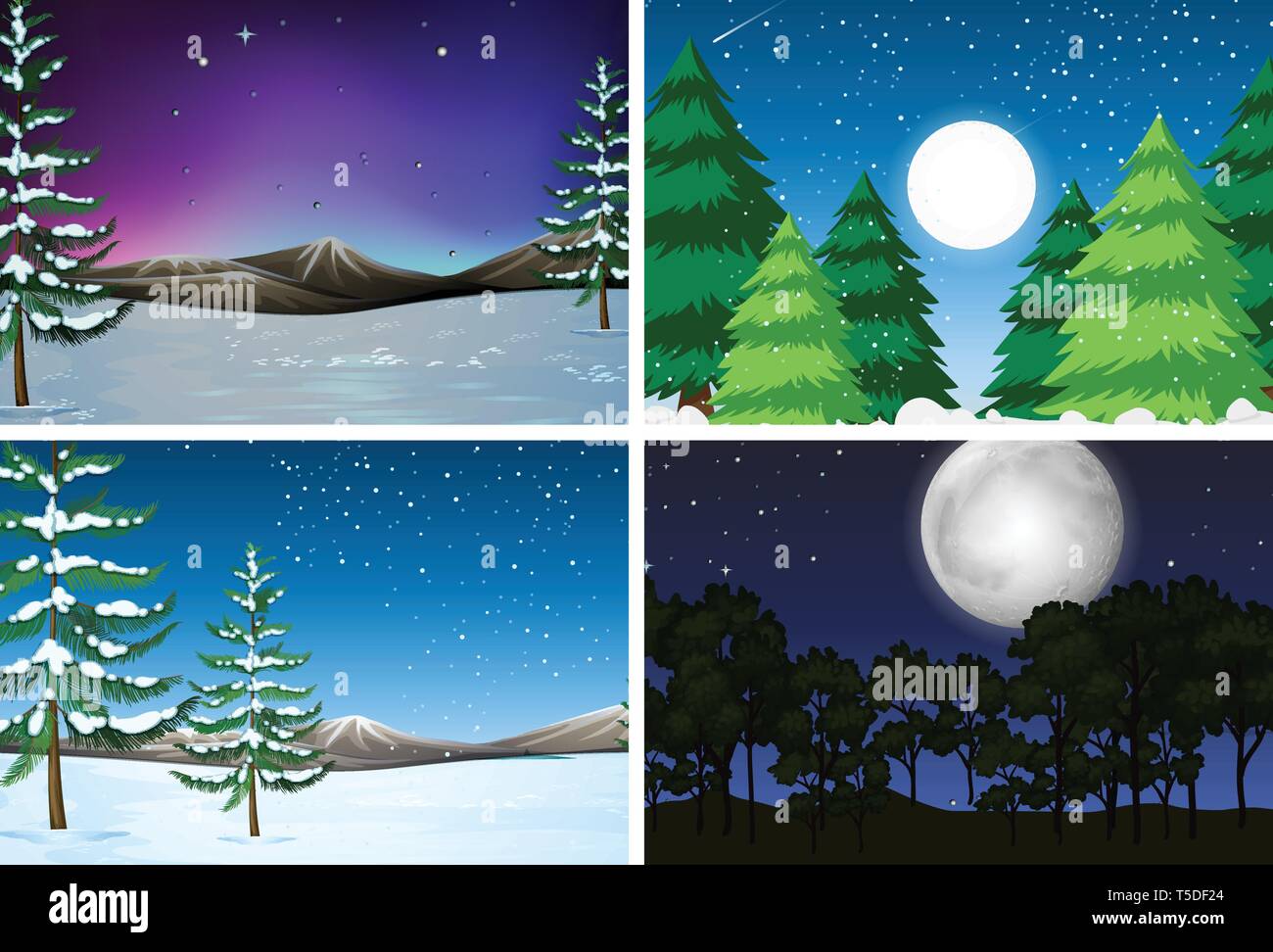 Set of nature landscape illustration Stock Vector Image & Art - Alamy