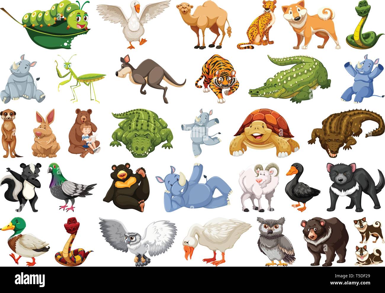Set of wild animal illustration Stock Vector Image & Art - Alamy