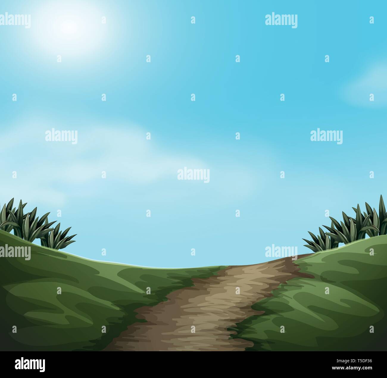 A green nature landscape illustration Stock Vector Image & Art - Alamy
