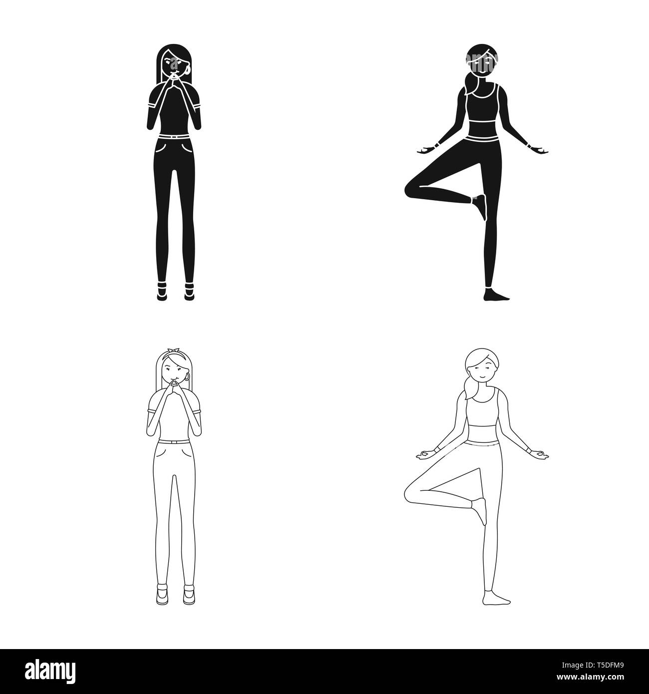 Vector design of posture and mood icon. Collection of posture and ...