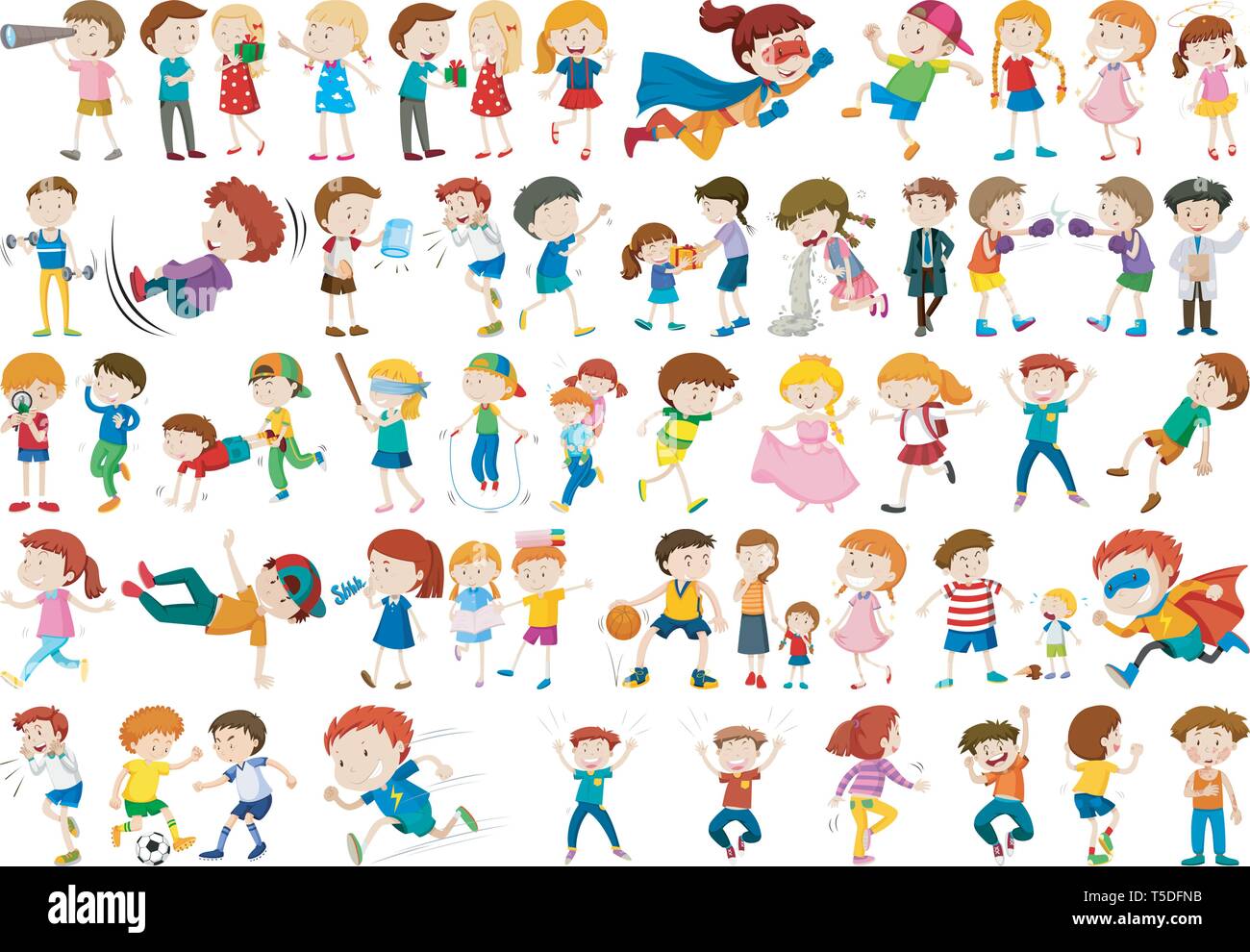 Set of children character illustration Stock Vector Image & Art - Alamy