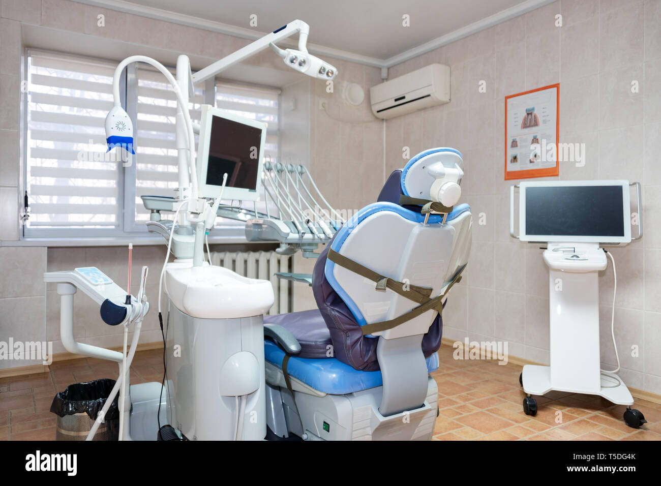 Dentist Office Modern Dental Cabinet Dental Instruments And Tools In Modern Clinic Professional Dentistry Chair Waiting To Be Used By Orthodontist Stock Photo Alamy