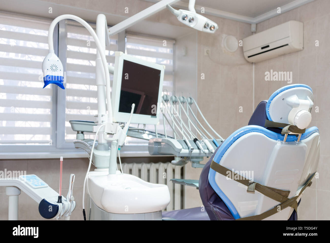 Dentist office. Modern dental Dental instruments and tools in