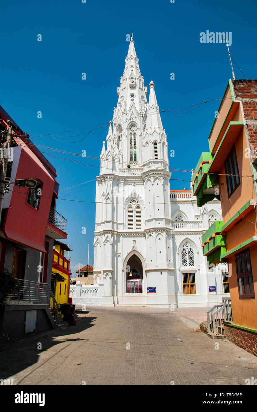 Catholic Church of Virgin in Kanyakumari in India Stock Photo