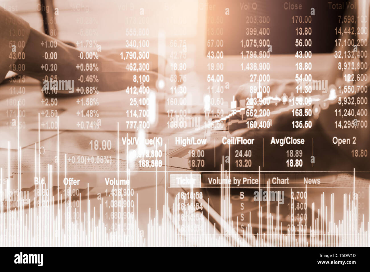 Stock Market Or Forex Trading Graph And Candlestick Chart Suitable - 