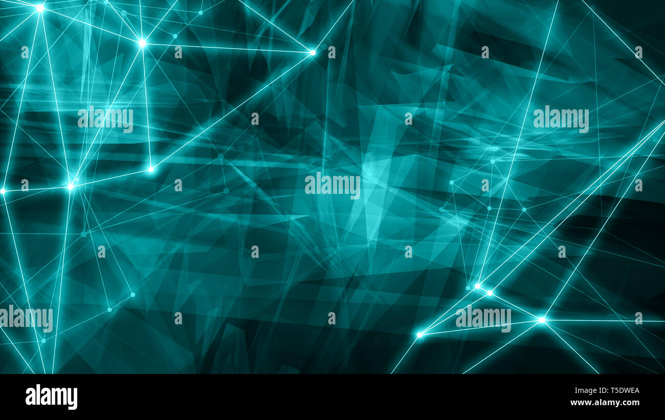 Technology digital wires abstract graphic shapes, dynamic digital background Stock Photo