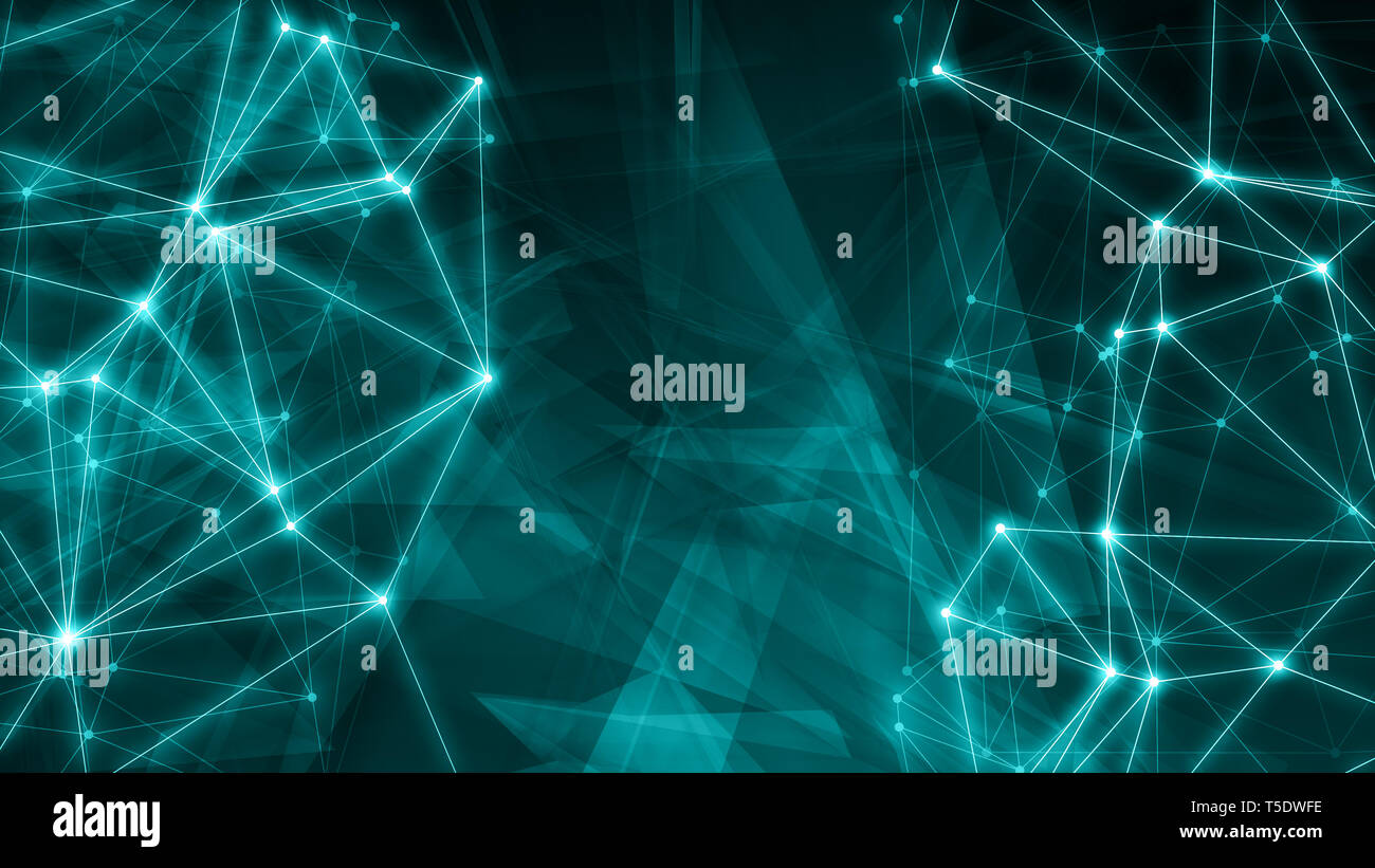 Creative new tech abstract background, many circles dots connected Stock Photo