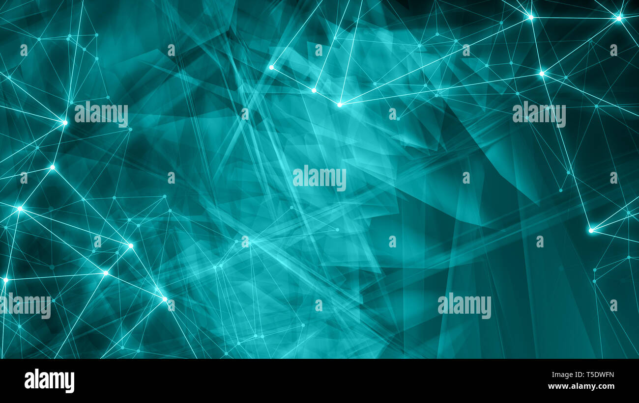 Technology backdrop concept, background with random dots and lines connected, creative graphic backgrounds Stock Photo