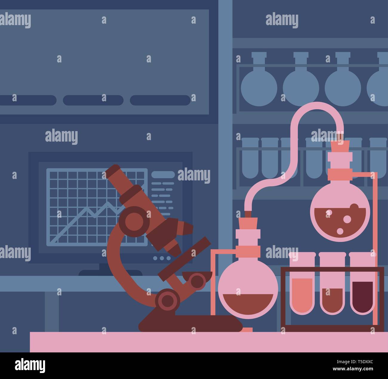 Science Research Laboratory Equipment Stock Vector