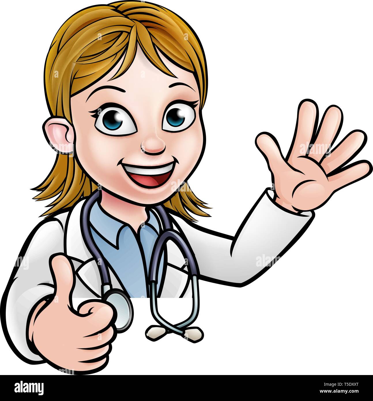 Doctor Cartoon Character Sign Thumbs Up Stock Vector Image & Art - Alamy
