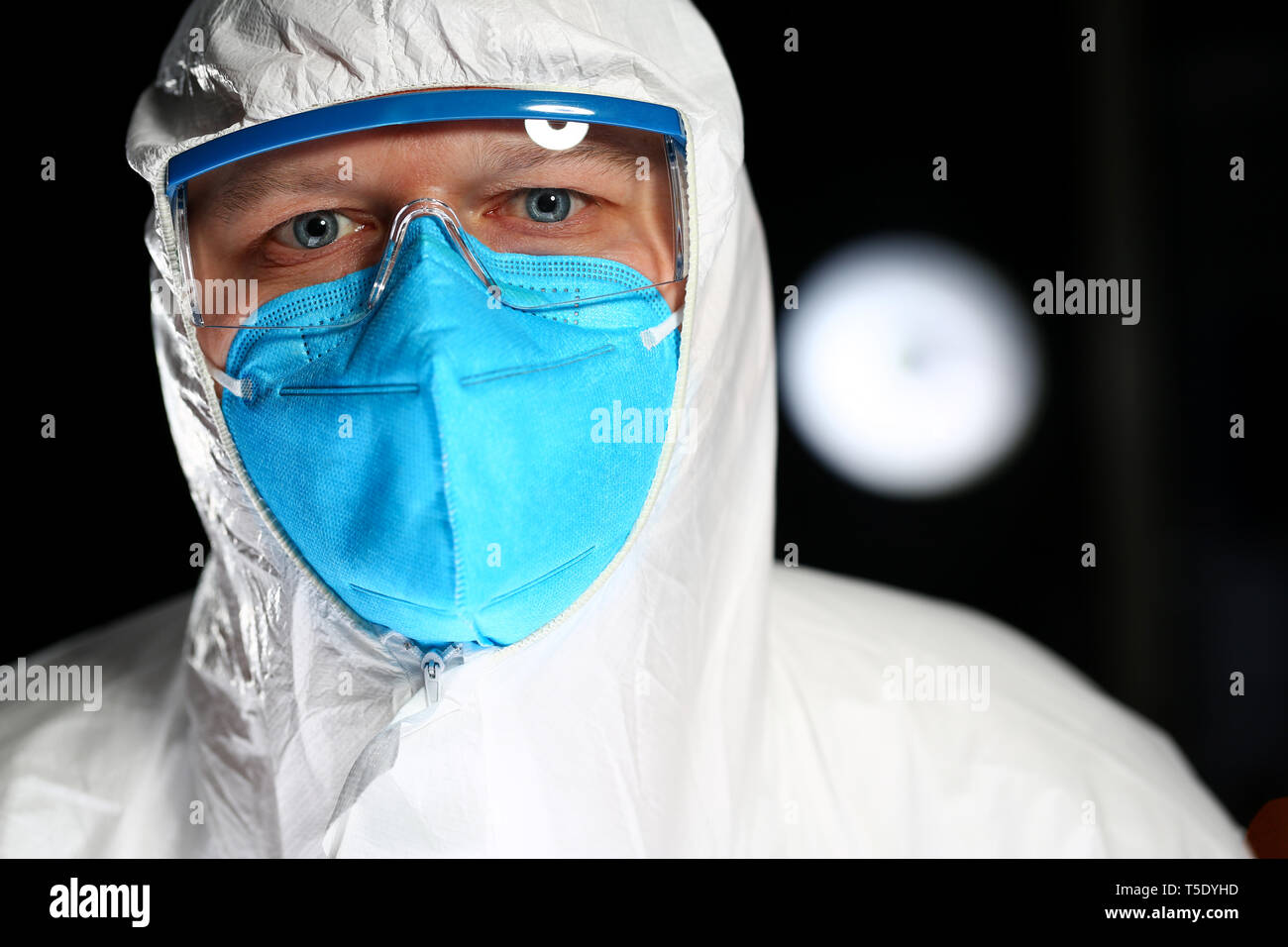 Chemistry Scientist Wearing Lab Coverall Portrait Stock Photo