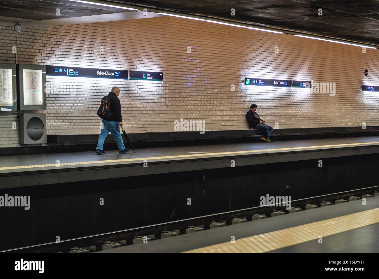 Baixa Chiado station of subway system in Lisbon, Portugal Stock Photo