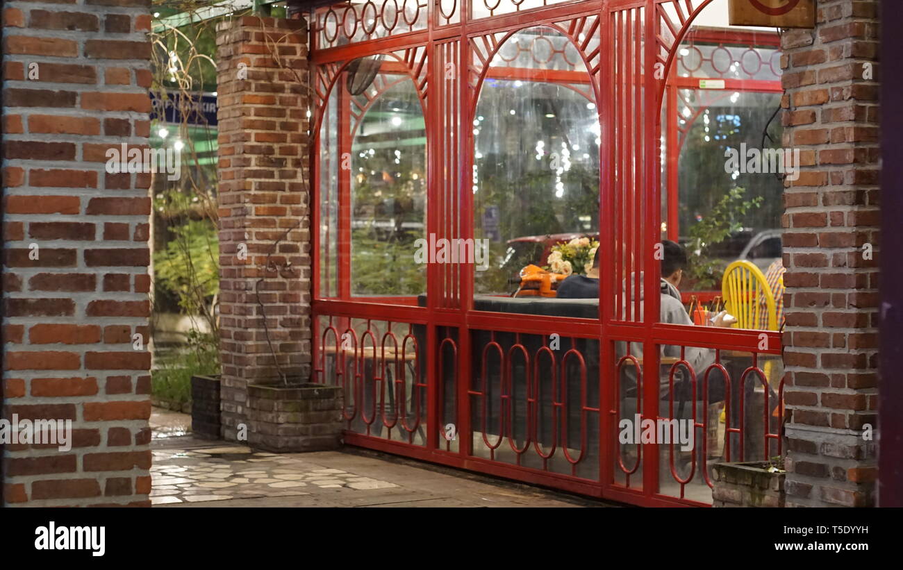 windows separation frame at cafe Stock Photo - Alamy