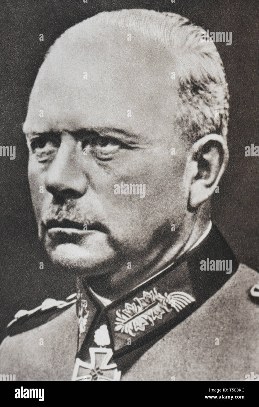 Portrait of general Heinz Wilhelm Guderian (1888 – 1954) was a German general during the Nazi era. An early pioneer and advocate of the lightning war  Stock Photo