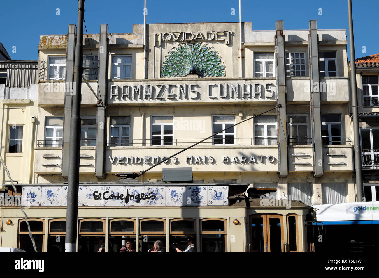 Exterior facade of Armazens Cunhas department store building in Praça