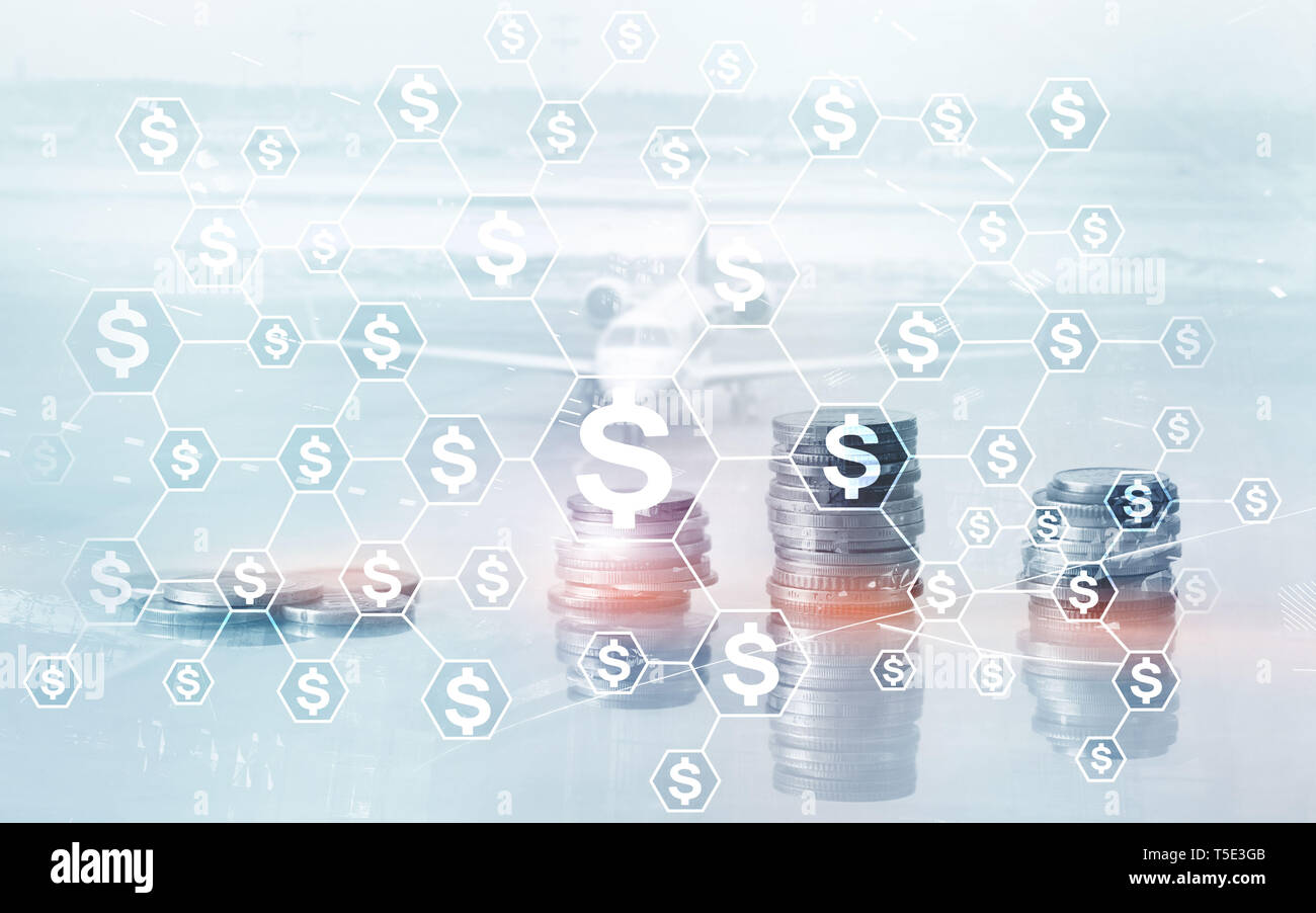Money Airplane Coins Icon High Resolution Stock Photography and Images ...