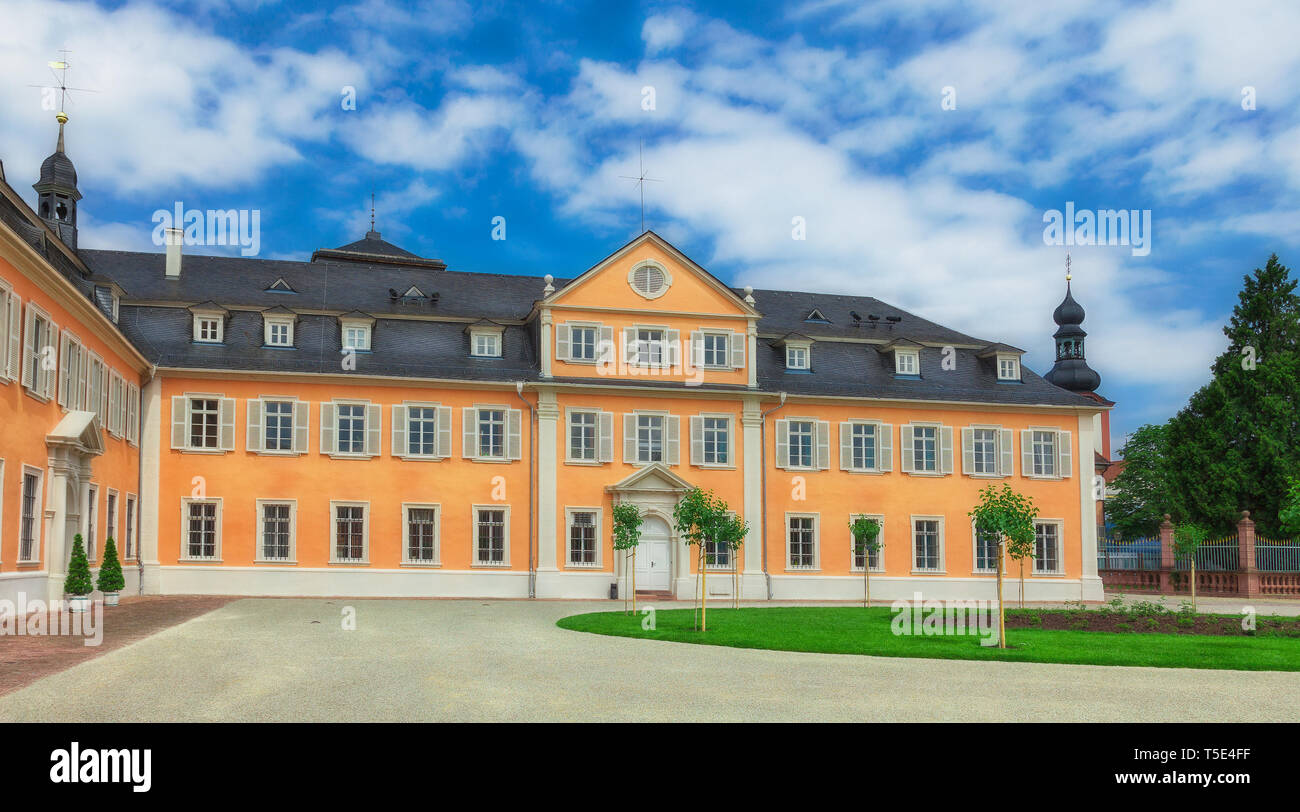 The palace in Schwetzingen in Germany. Castle Schwetzingen is a castle in Schwetzingen, which served mainly as a summer residence for the Palatine Ele Stock Photo