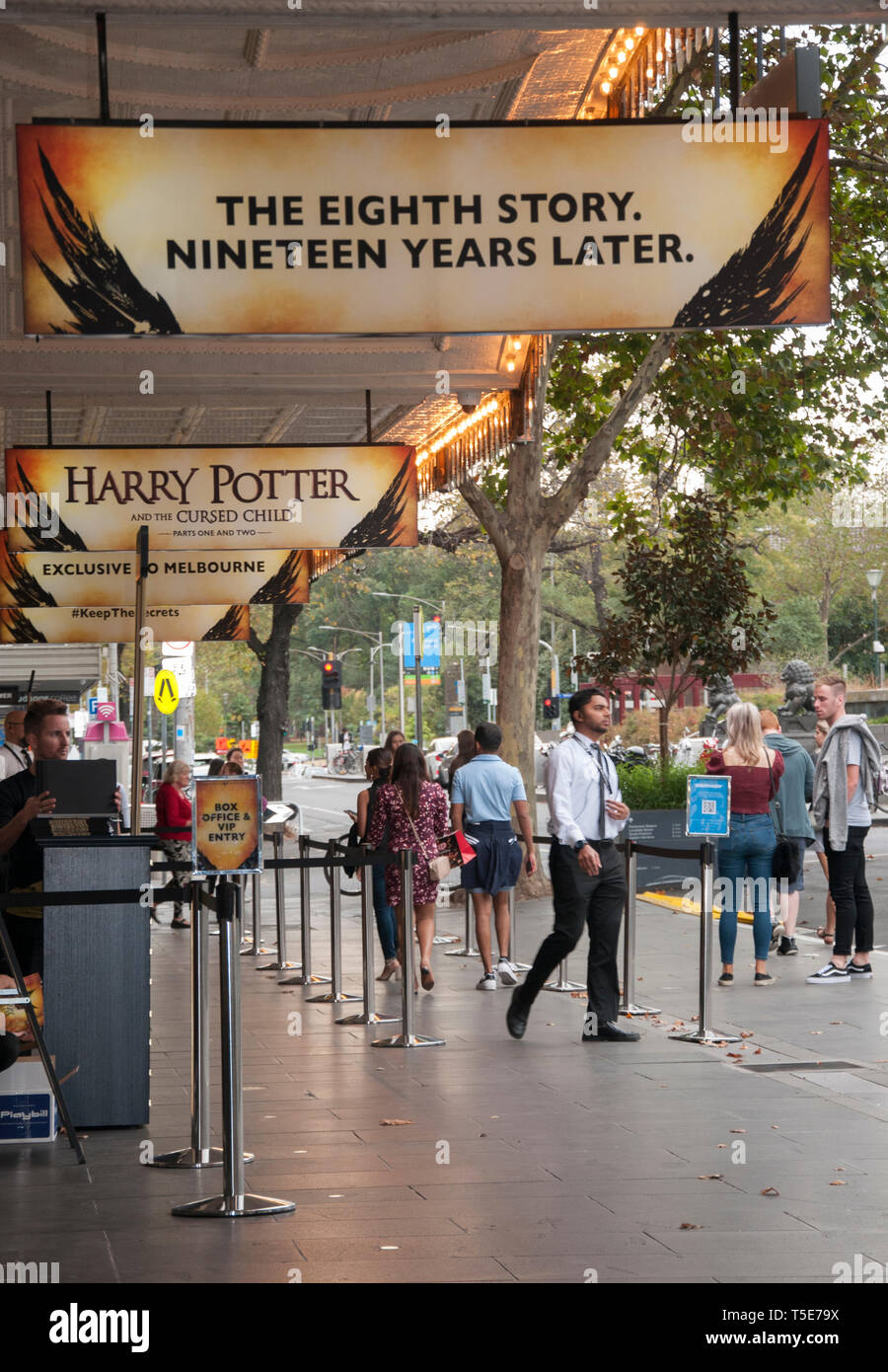 The historic Princess' Theatre in Spring Street, Melbourne, showcasing the Australian premiere of 'Harry Potter and the Cursed Child' Stock Photo