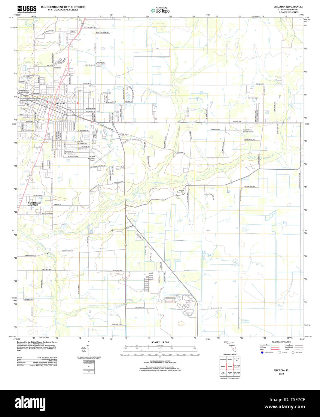 Arcadia Florida High Resolution - Usgs Topo Map Florida Fl Arcadia 20120713 Tm Restoration T5E7CF