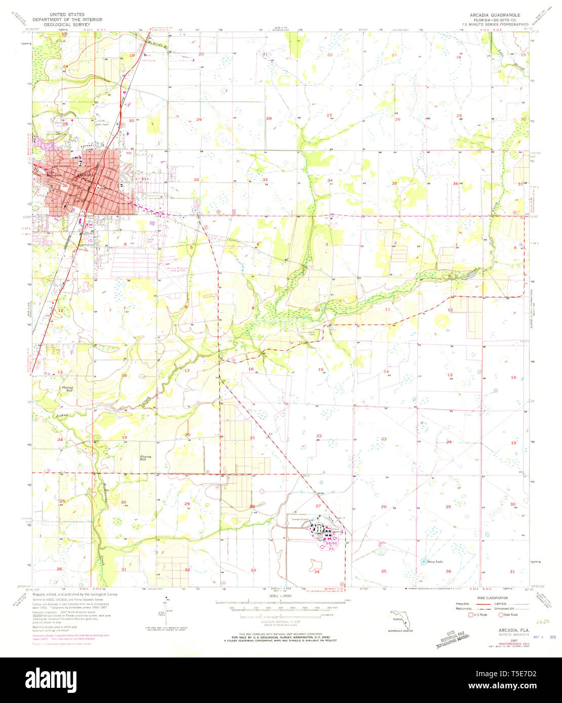 Arcadia florida map Cut Out Stock - Usgs Topo Map Florida Fl Arcadia 344965 1957 24000 Restoration T5E7D2 