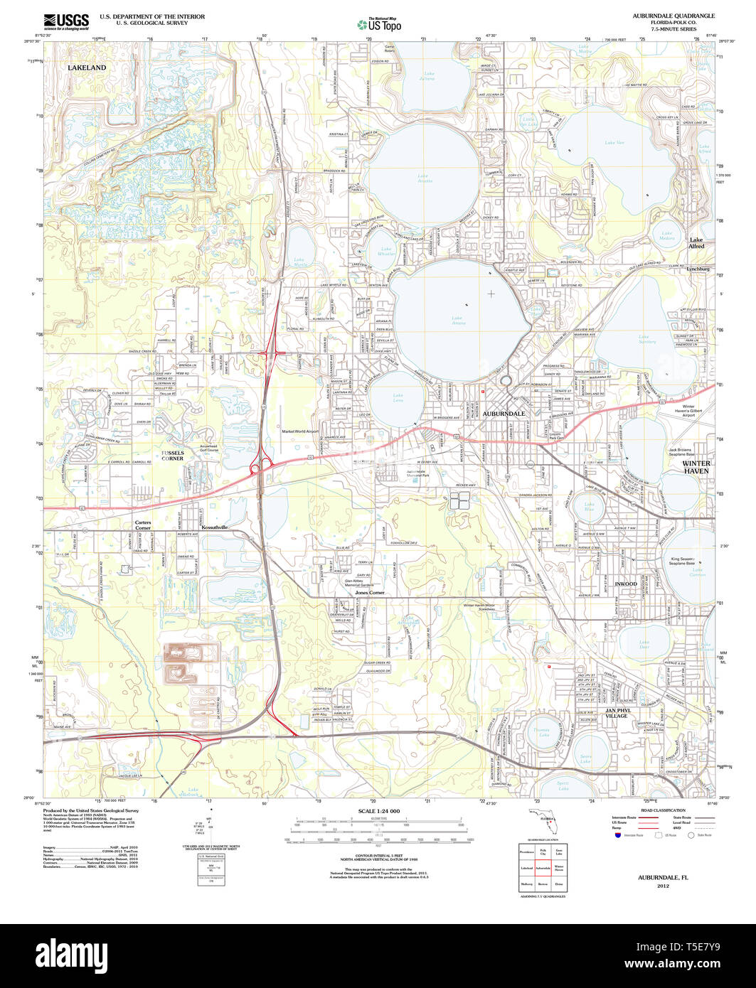 Auburndale map hires stock photography and images Alamy