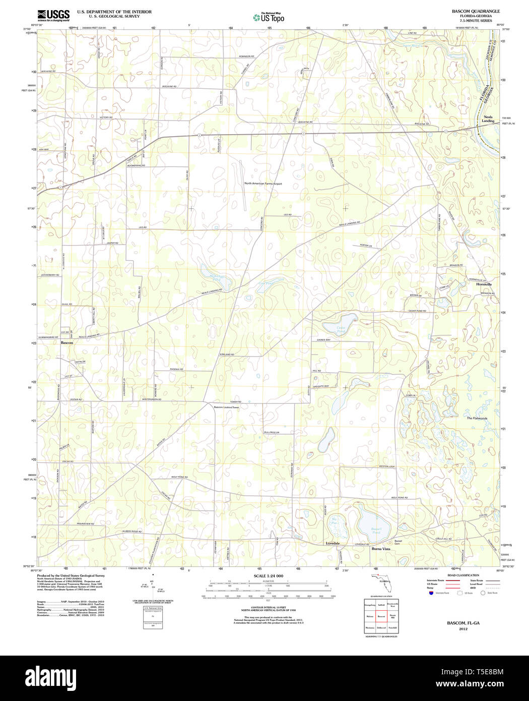 USGS TOPO Map Florida FL 20120801 TM Restoration Stock Photo Alamy