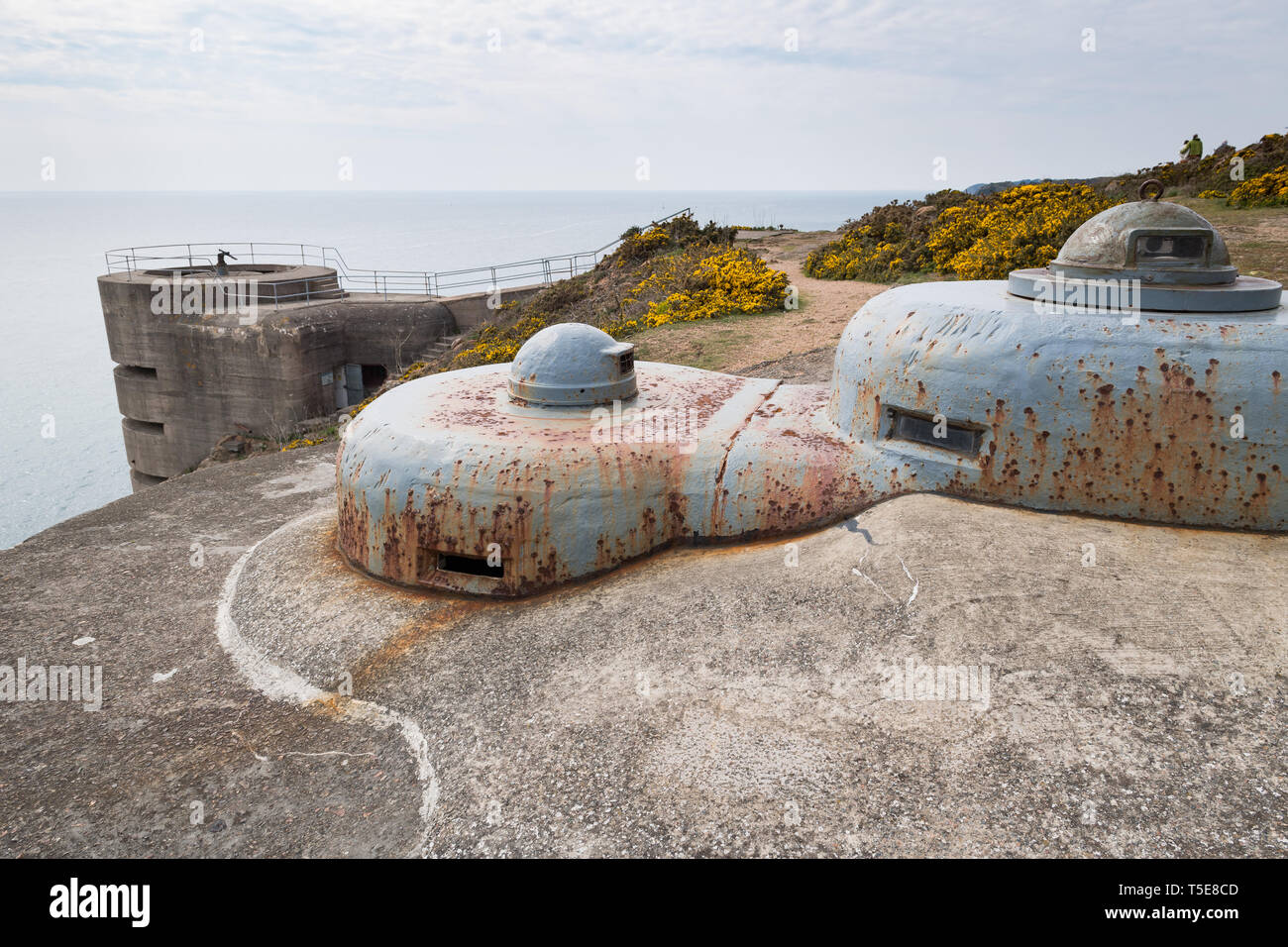 World War Two German coastal defences on the island of Jersey, Channel Islands Stock Photo