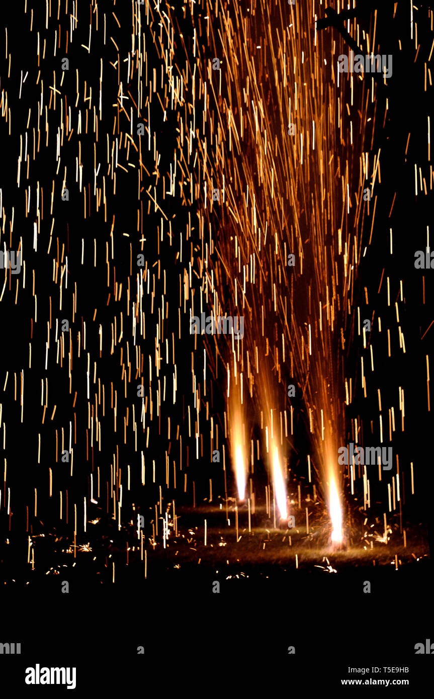 Diwali festival fireworks, India, Asia Stock Photo
