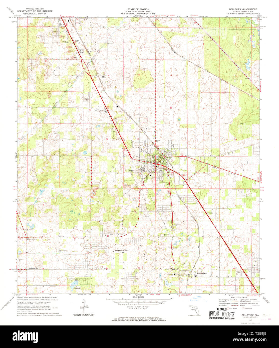 Belleview florida map hires stock photography and images Alamy