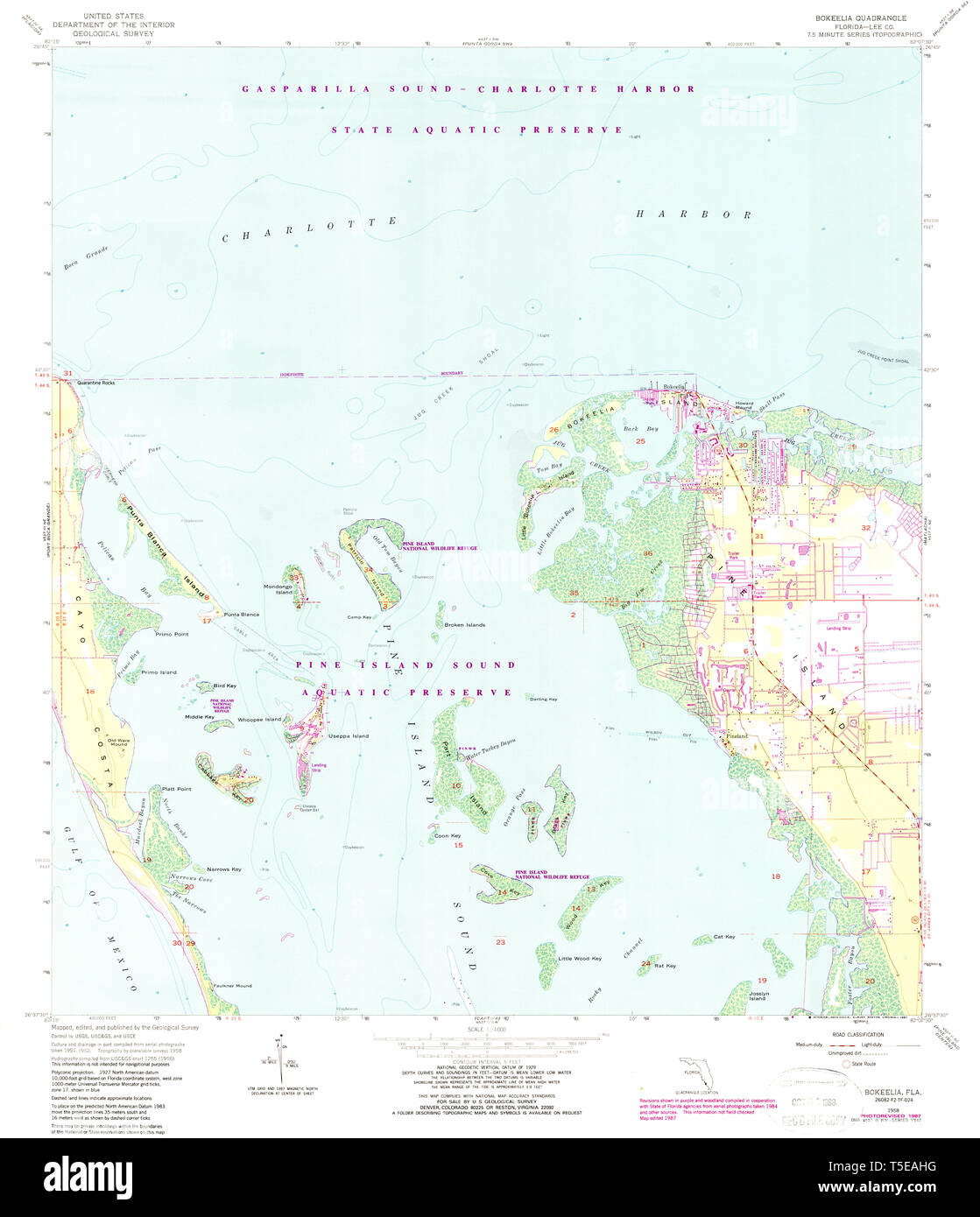 Bokeelia Cut Out Stock Images amp - Usgs Topo Map Florida Fl Bokeelia 345236 1958 24000 Restoration T5EAHG 