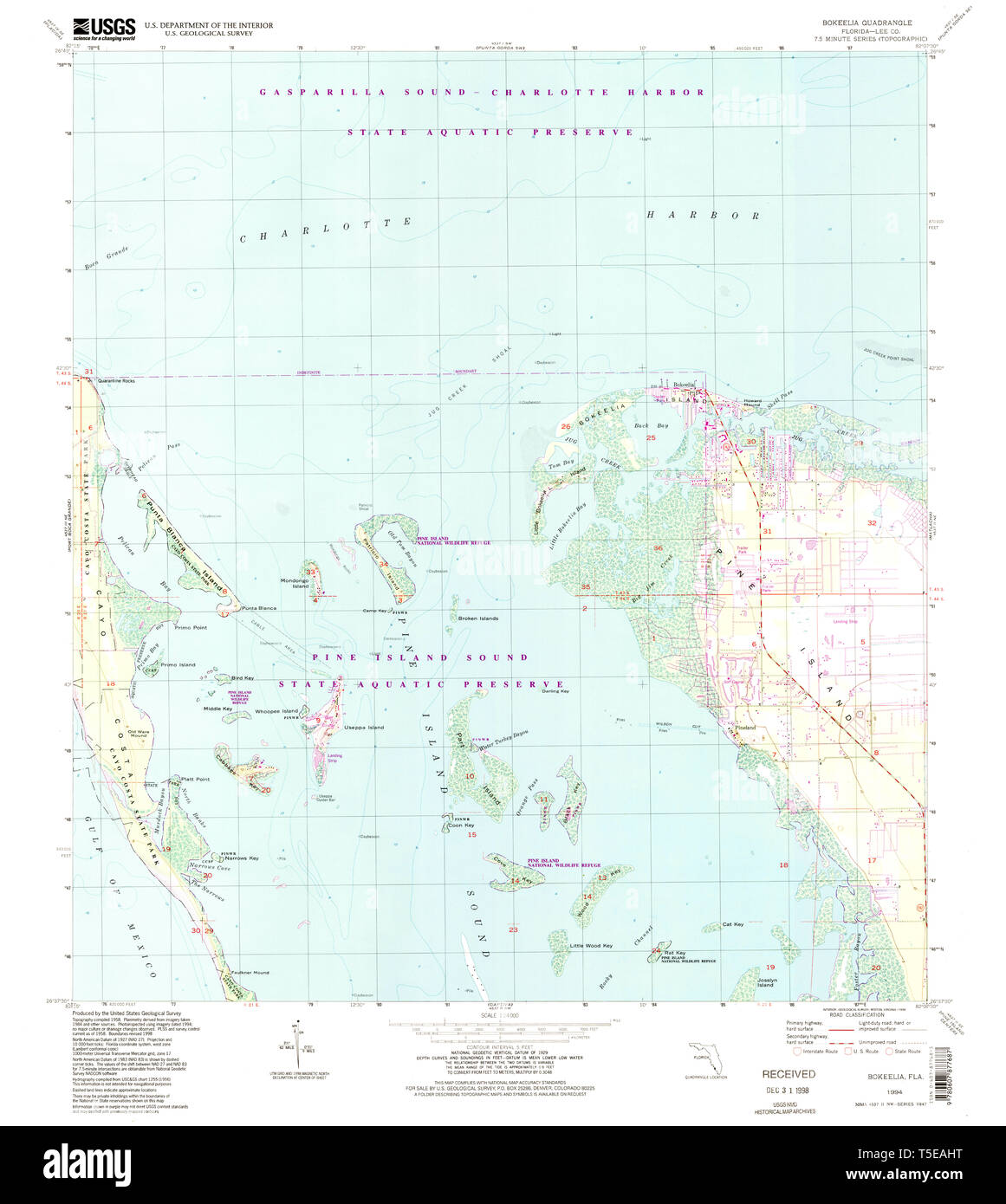 Bokeelia Cut Out Stock Images amp - Usgs Topo Map Florida Fl Bokeelia 345237 1994 24000 Restoration T5EAHT 