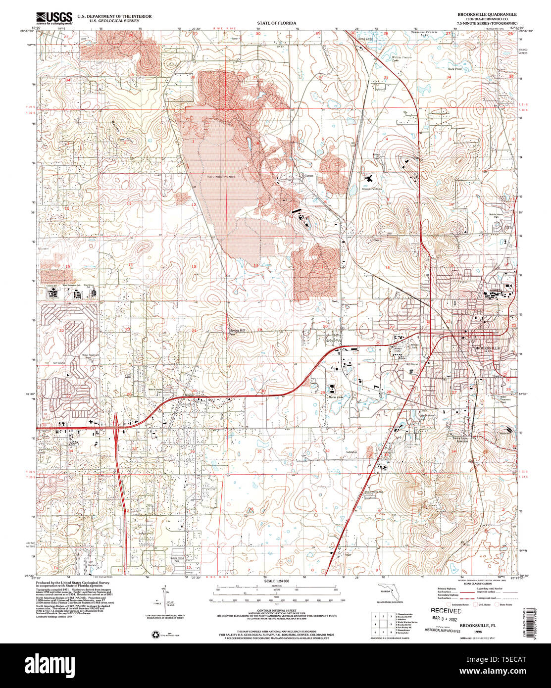 Brooksville florida map hi res - Usgs Topo Map Florida Fl Brooksville 345343 1998 24000 Restoration T5ECAT 