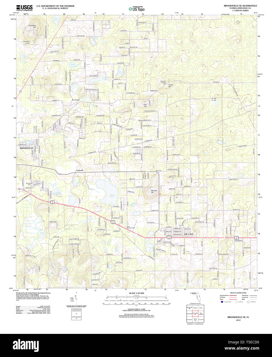 Brooksville florida map hi res - Usgs Topo Map Florida Fl Brooksville Se 20120720 Tm Restoration T5ECD0