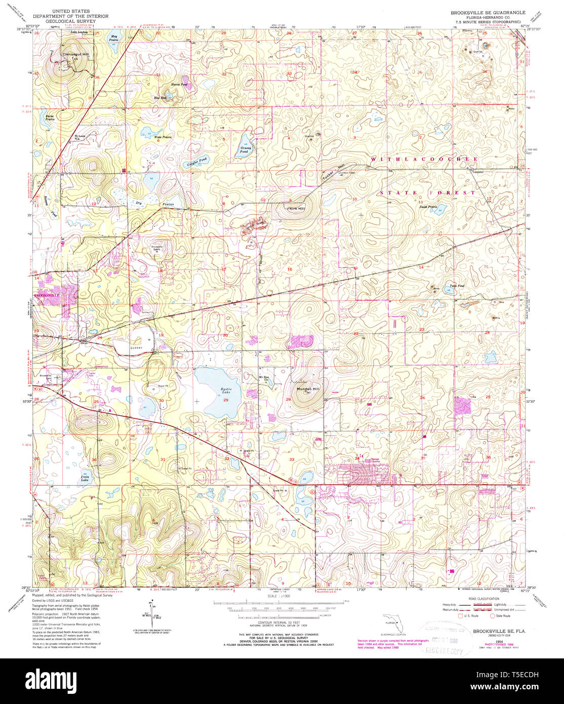 Brooksville florida map hi res - Usgs Topo Map Florida Fl Brooksville Se 345348 1954 24000 Restoration T5ECDH 
