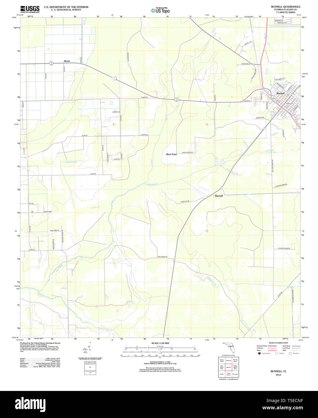 Bunnell florida map hires stock photography and images Alamy